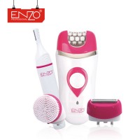 ENZO 6 in 1 mini electric smooth skin trimmer eyebrow knife rechargeable hair remover lady epilator with facial clean brush